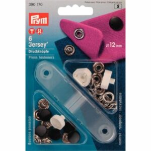 Jersey drukknopen (12 mm) - Zwart