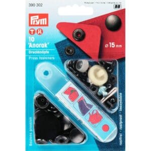 Drukknopen Anorak (15 mm) - Zwart gebronsd