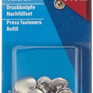 Drukknopen navulverpakking (15mm) - zilver