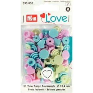 Hart Color snaps (12.4 mm) - roze/groen/lichtblauw