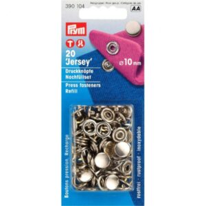 Jersey drukknopen dicht navulverpakking (10 mm) Zilver